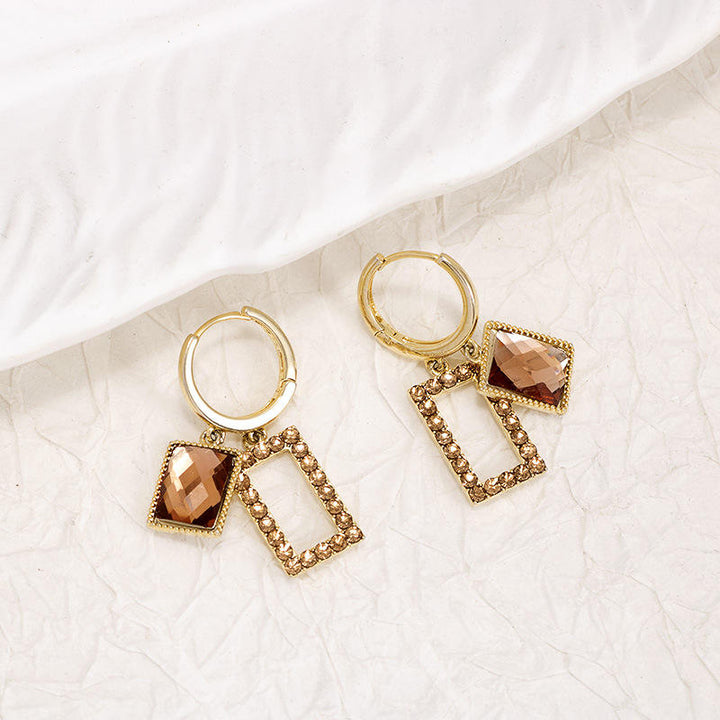 Geo Luxe Frame Drop Earrings