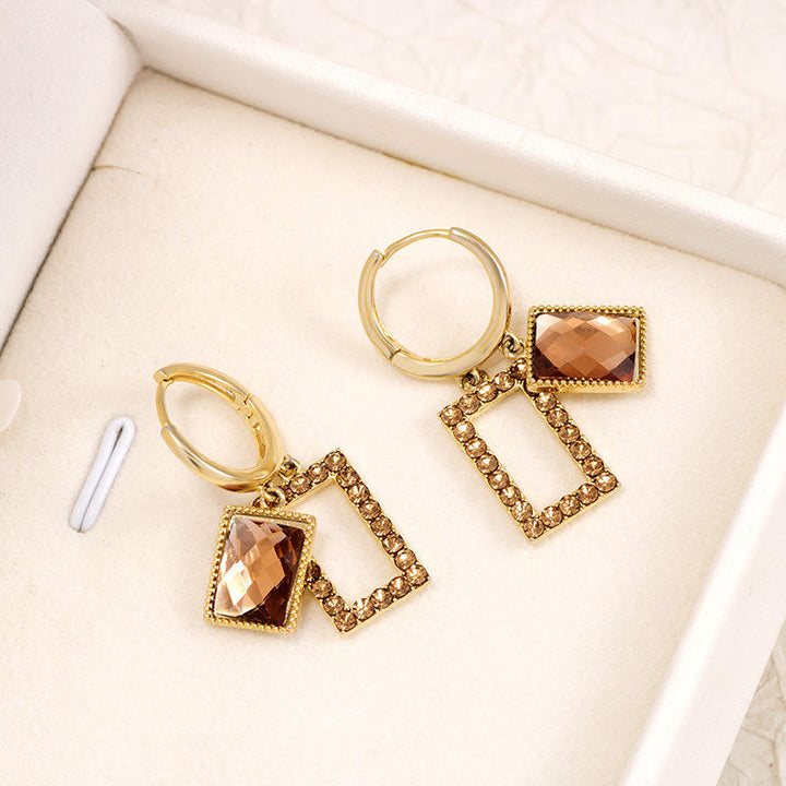 Geo Luxe Frame Drop Earrings