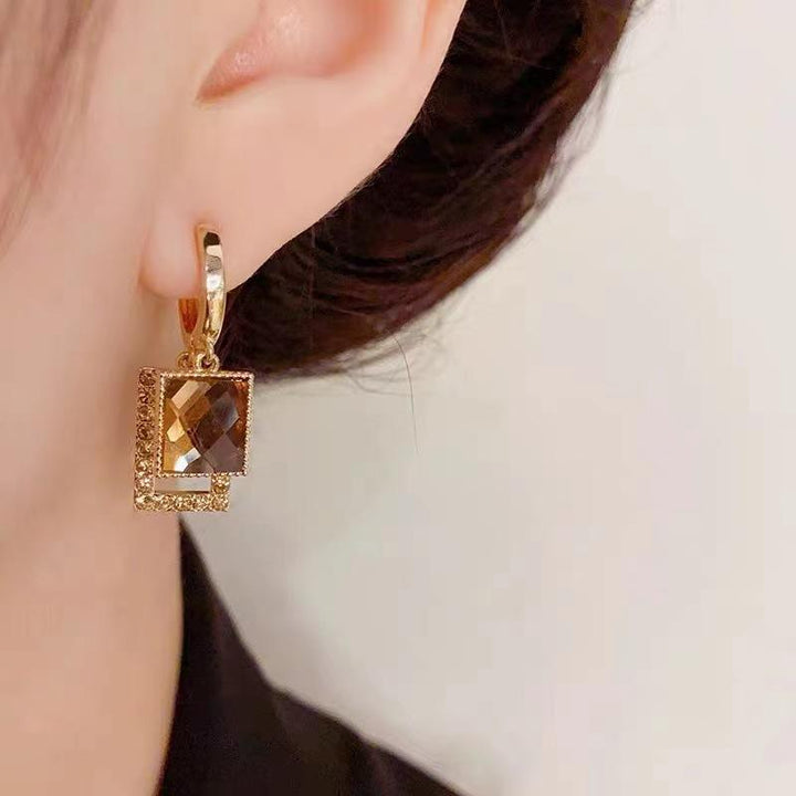 Geo Luxe Frame Drop Earrings