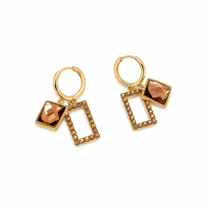 Geo Luxe Frame Drop Earrings