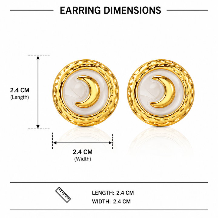 Waxing Crescent Moon Stud Earrings