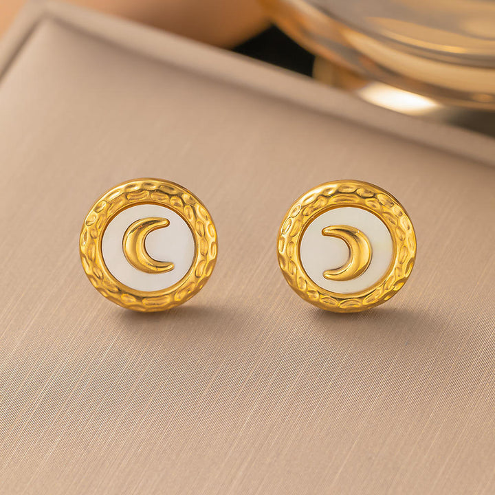 Waxing Crescent Moon Stud Earrings