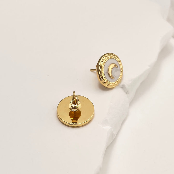 Waxing Crescent Moon Stud Earrings