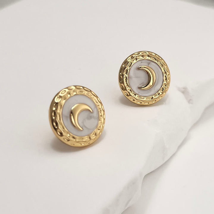 Waxing Crescent Moon Stud Earrings