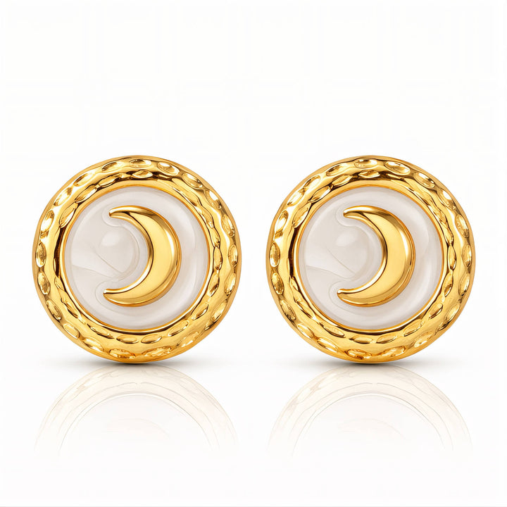 Waxing Crescent Moon Stud Earrings