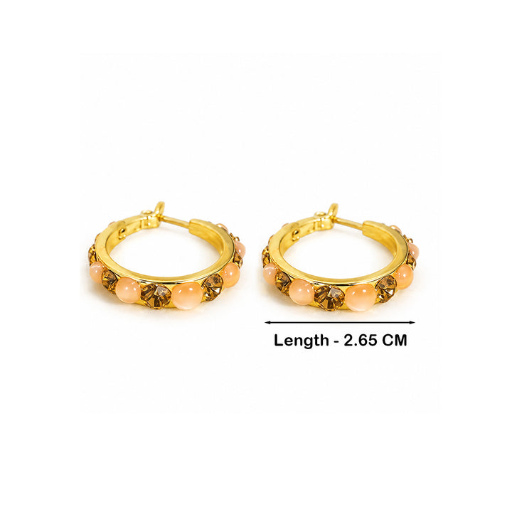 Lustre Accent Hoop Earrings - Light Brown