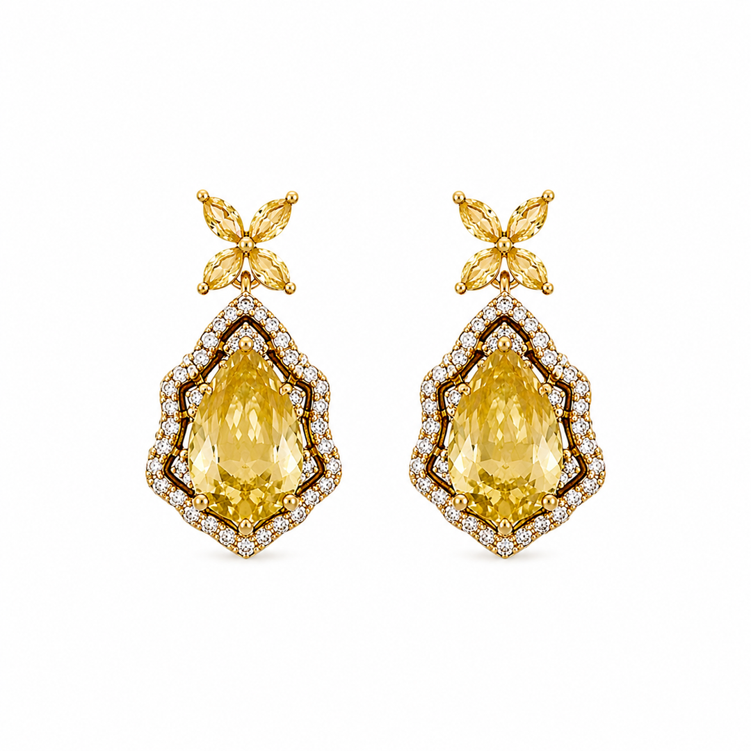 Flora Dewdrop Halo Earrings