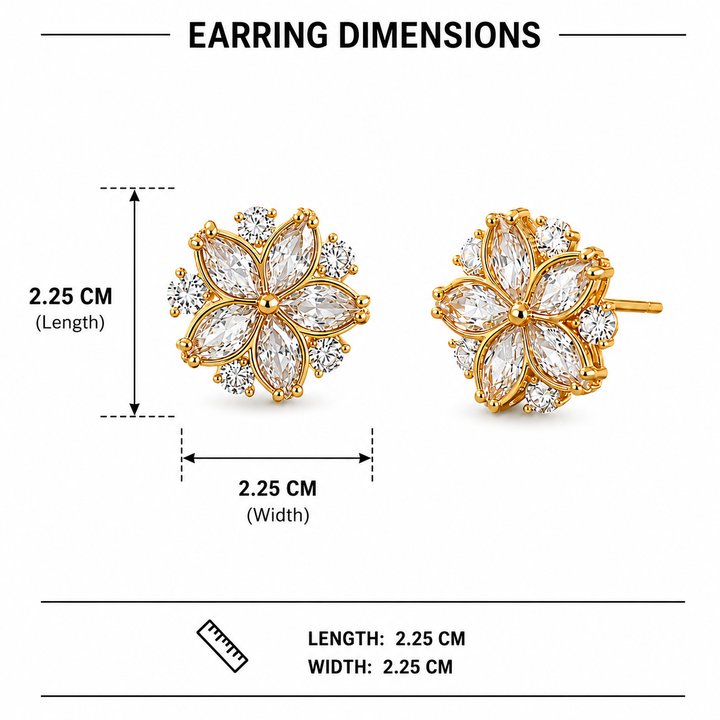 Jasmine Prism Floral Studs Earrings