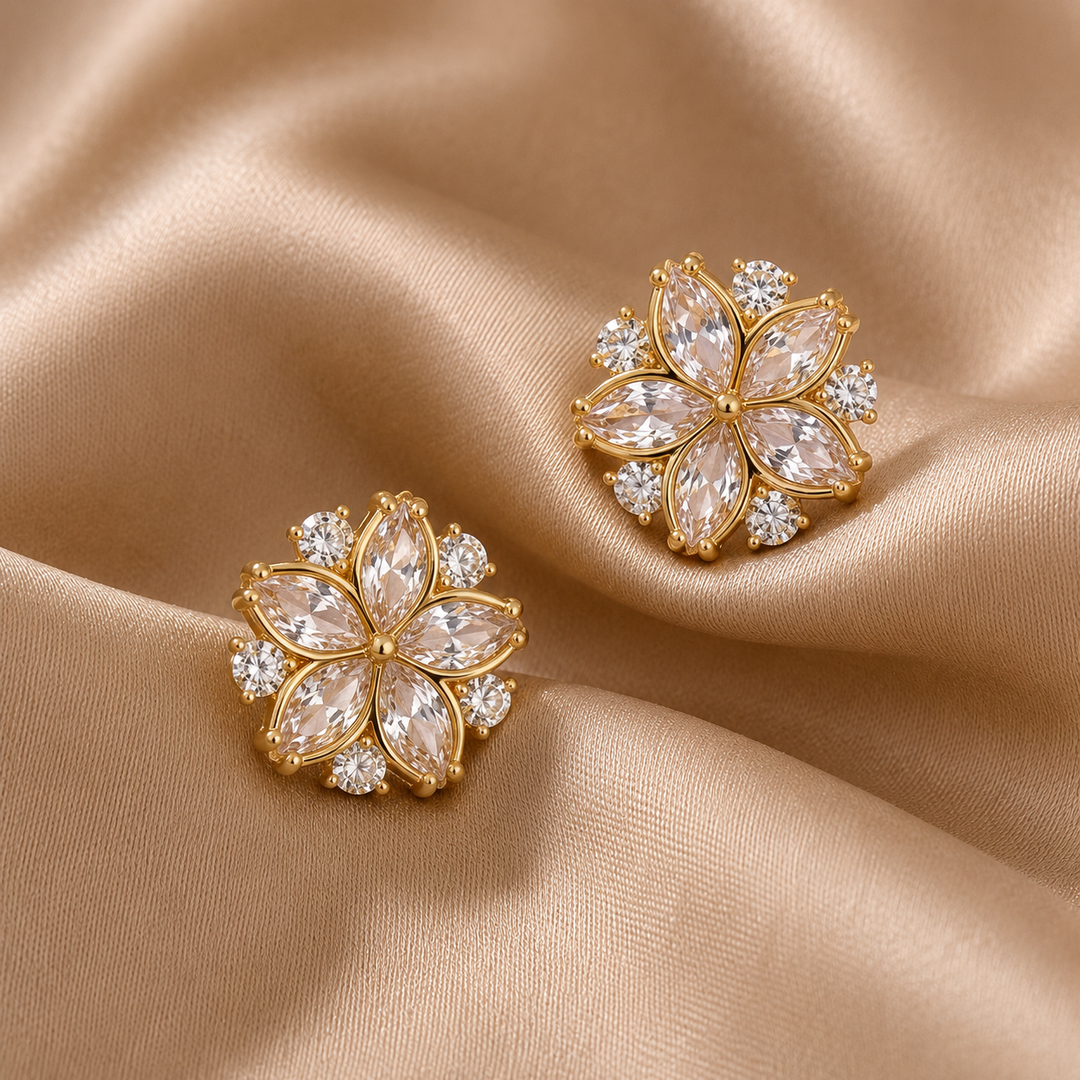 Jasmine Prism Floral Studs Earrings
