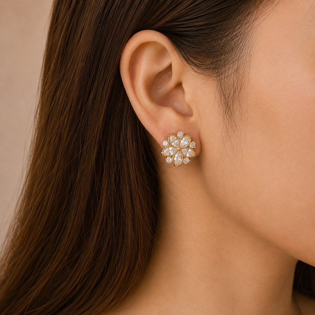Jasmine Prism Floral Studs Earrings