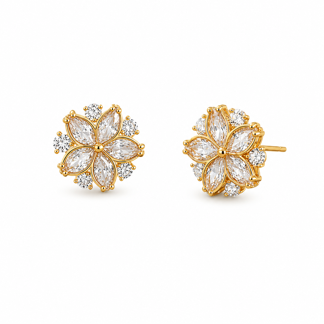 Jasmine Prism Floral Studs Earrings