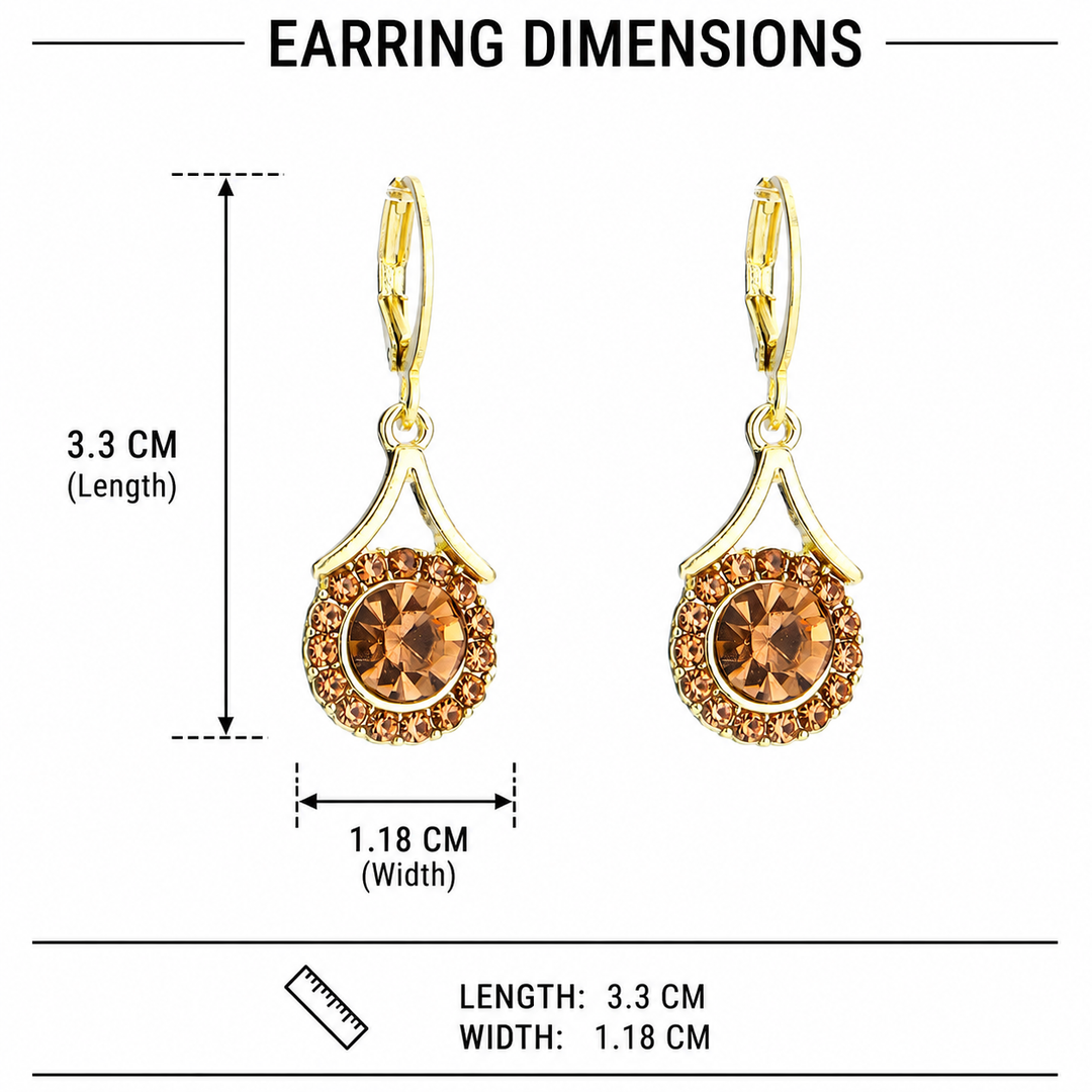 Lustre Halo Statement Drop Earrings - Brown