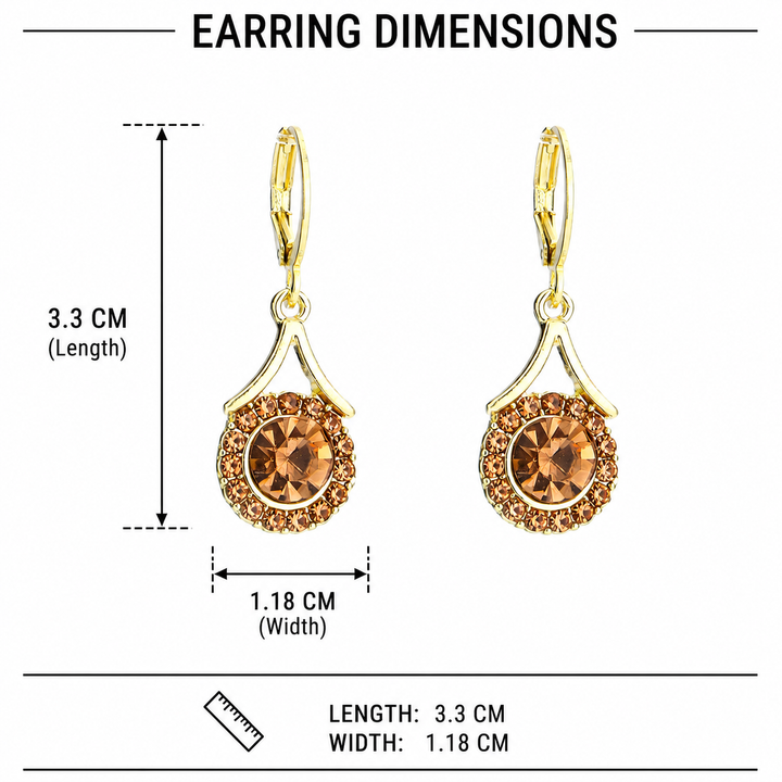 Lustre Halo Statement Drop Earrings - Brown