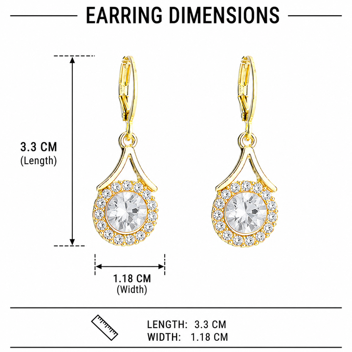 Lustre Halo Statement Drop Earrings - Gold