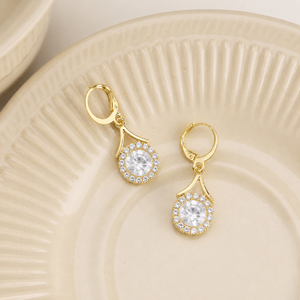 Lustre Halo Statement Drop Earrings - Gold