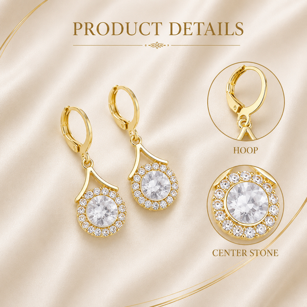 Lustre Halo Statement Drop Earrings - Gold