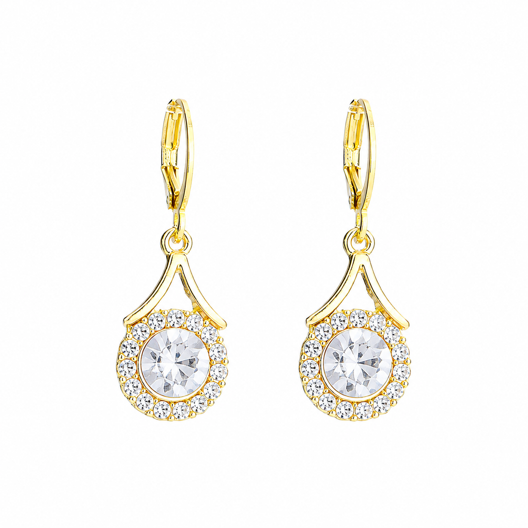 Lustre Halo Statement Drop Earrings - Gold