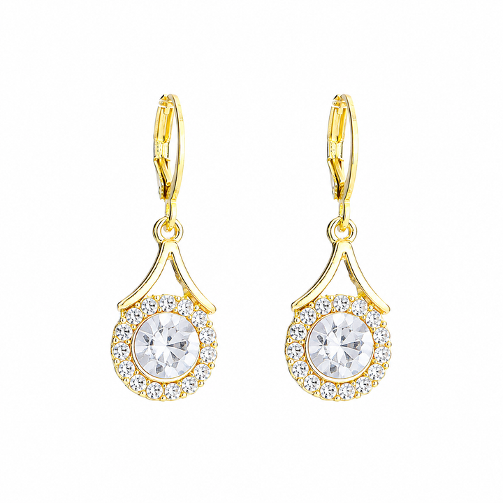 Lustre Halo Statement Drop Earrings - Gold