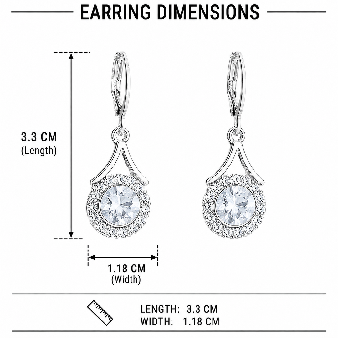 Lustre Halo Statement Drop Earrings - Silver