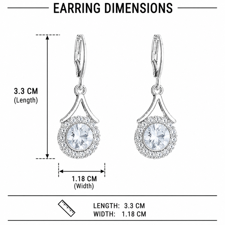 Lustre Halo Statement Drop Earrings - Silver