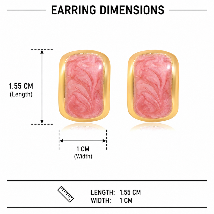 Marbella Sculpted Stone Stud Earrings