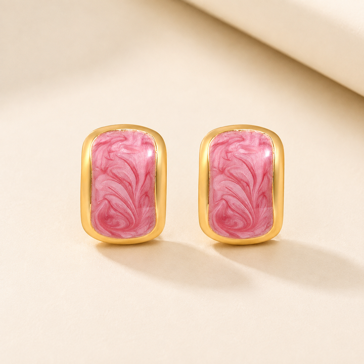 Marbella Sculpted Stone Stud Earrings