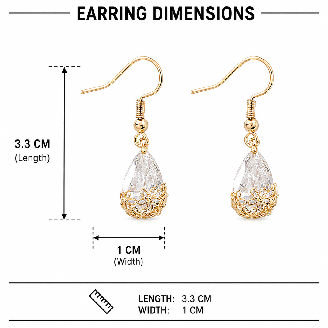 Luna Petal Teardrop Drop Earrings