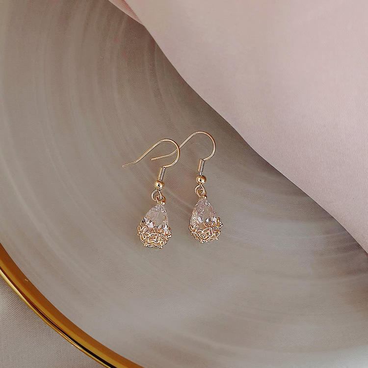 Luna Petal Teardrop Drop Earrings