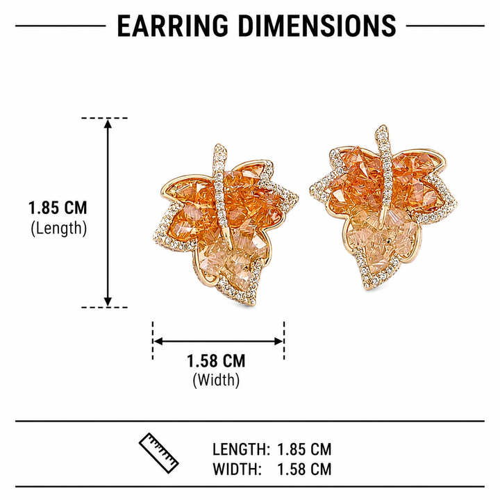 Maple Leaf Radiance Stud Earrings