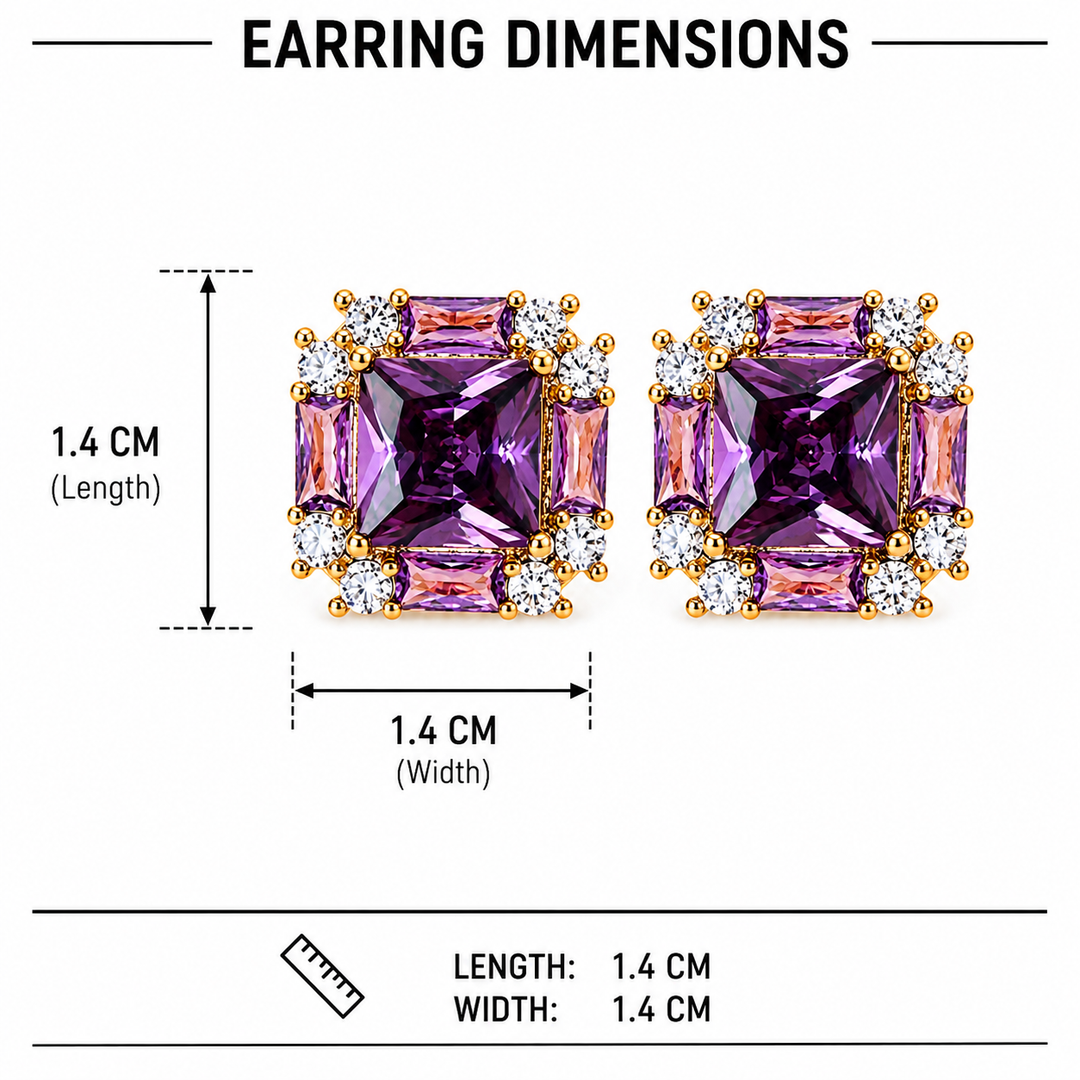 Plum Prism Stud Earrings