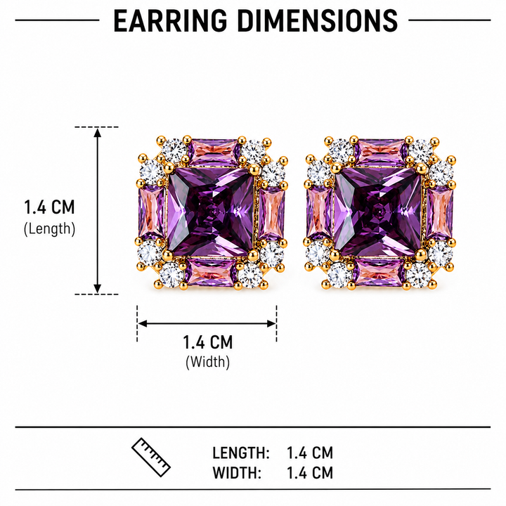 Plum Prism Stud Earrings