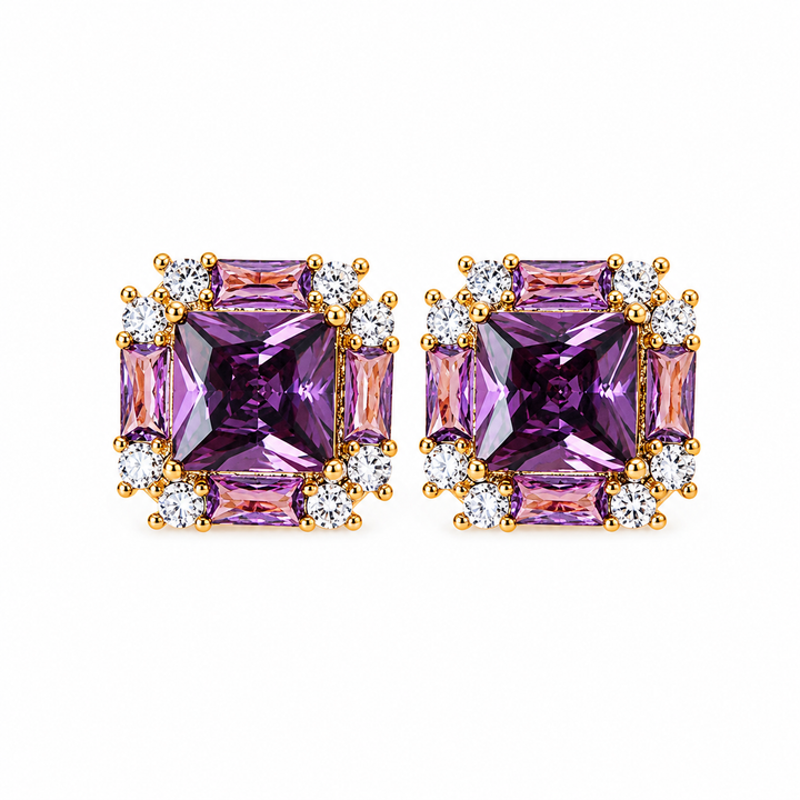 Plum Prism Stud Earrings