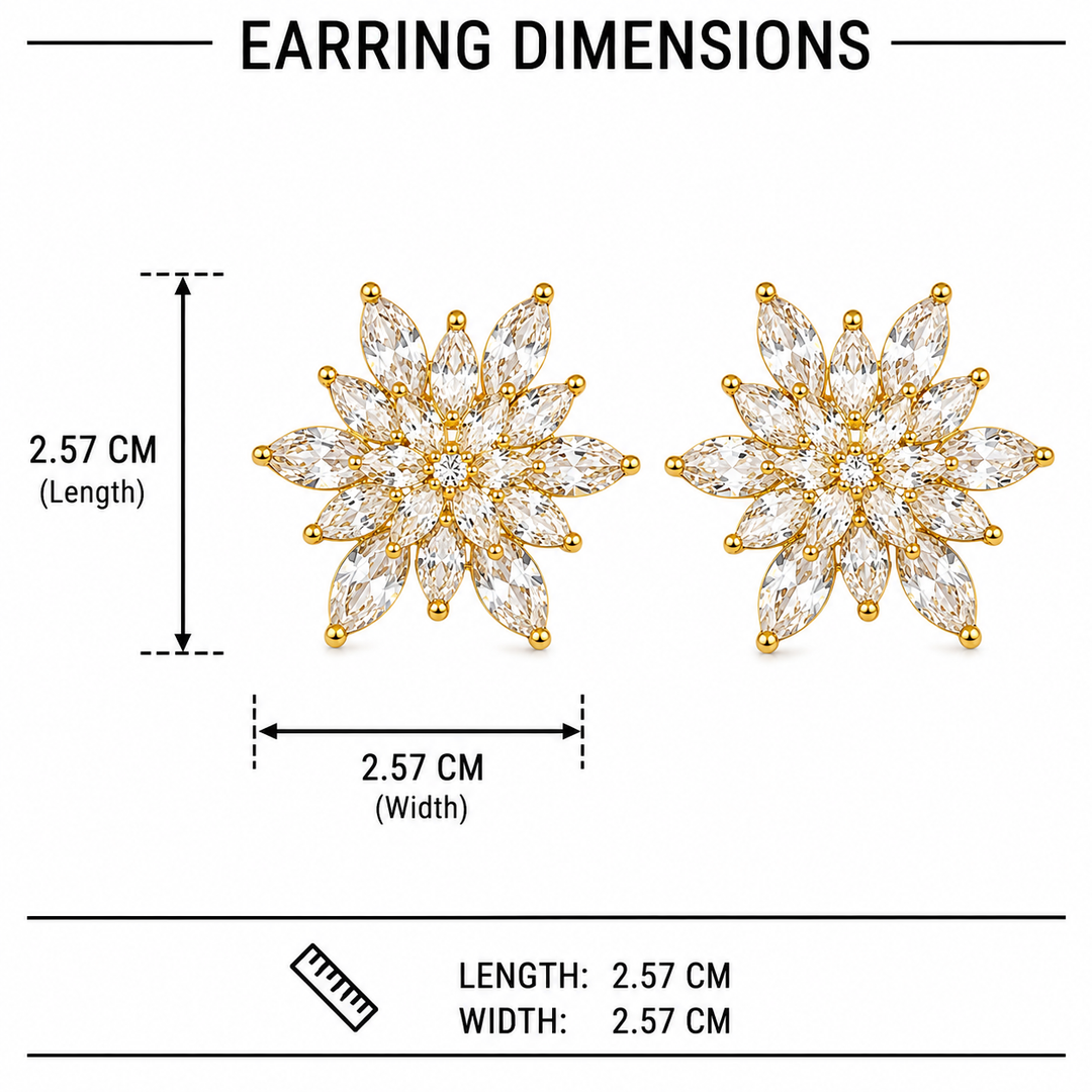 Aurelle Crystal Petal Stud Earrings