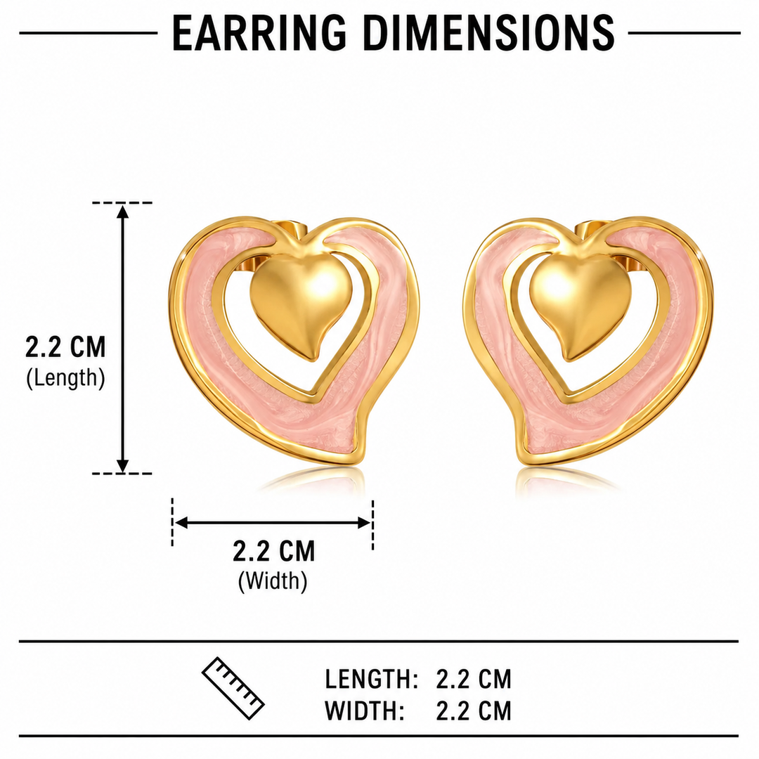 Veloura Twin Heart Stud Earrings