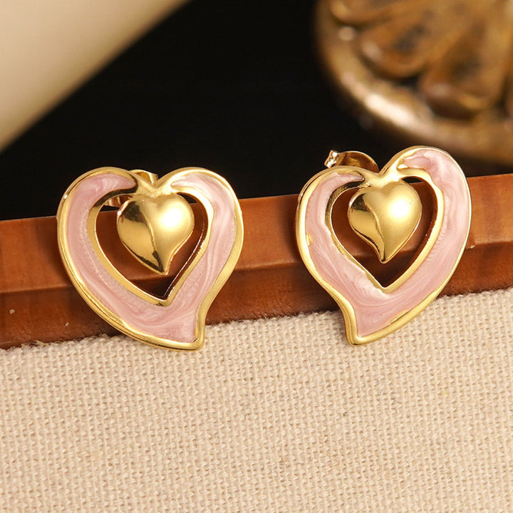 Veloura Twin Heart Stud Earrings