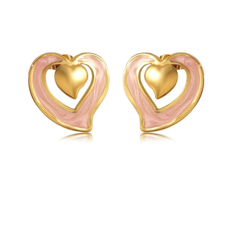 Veloura Twin Heart Stud Earrings