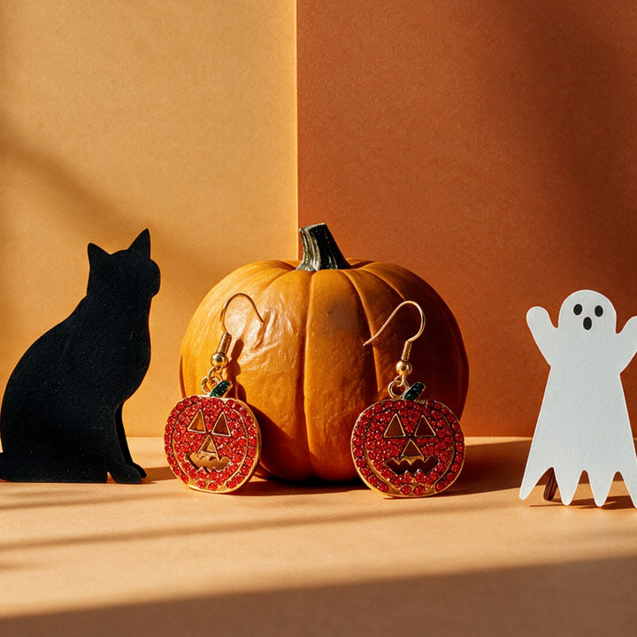 Pumpkin Spark Halloween Drop Earrings