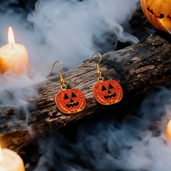 Pumpkin Spark Halloween Drop Earrings
