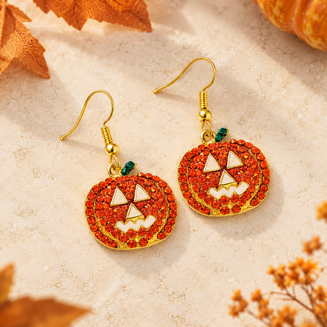Pumpkin Spark Halloween Drop Earrings