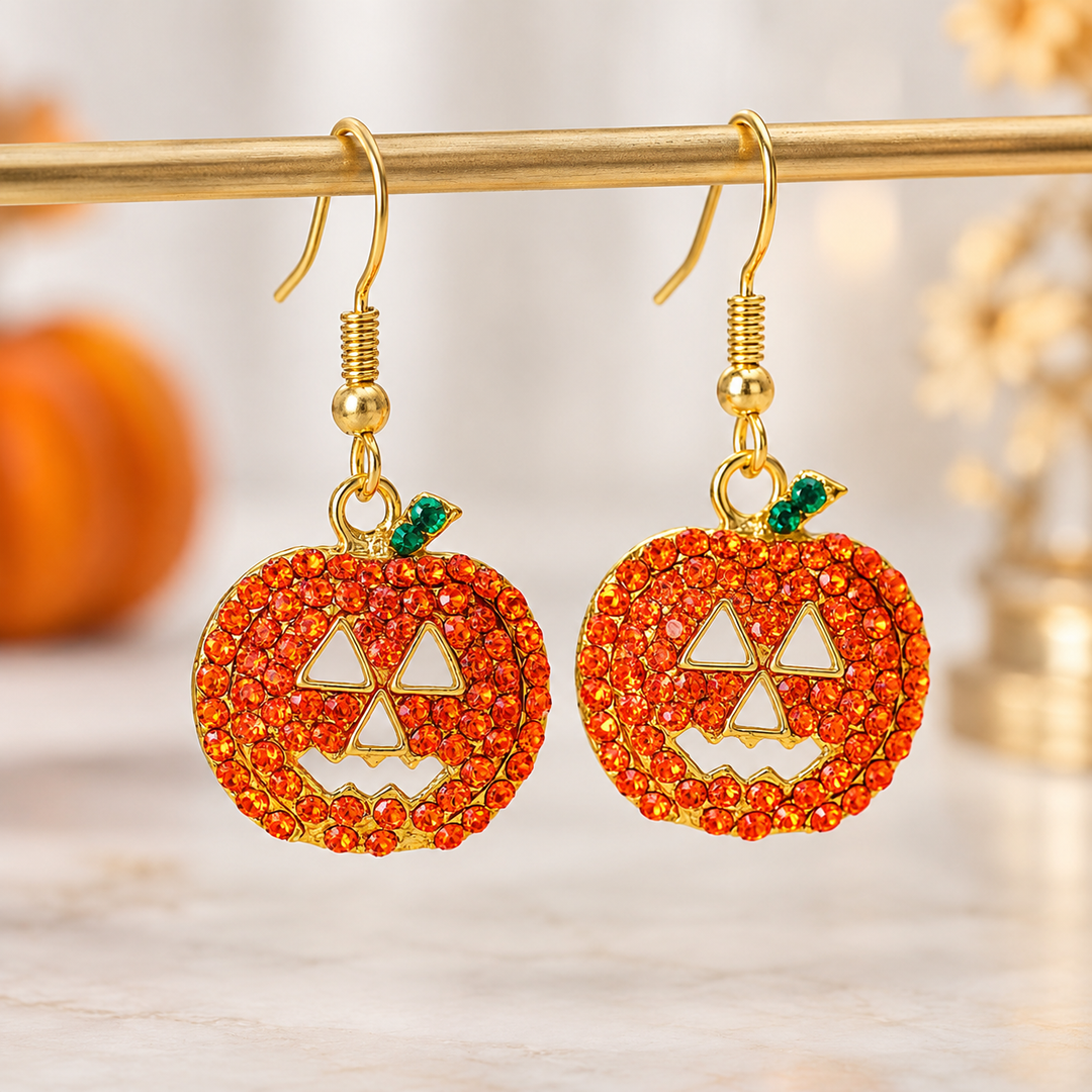 Pumpkin Spark Halloween Drop Earrings