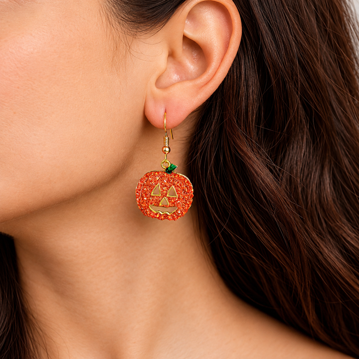 Pumpkin Spark Halloween Drop Earrings