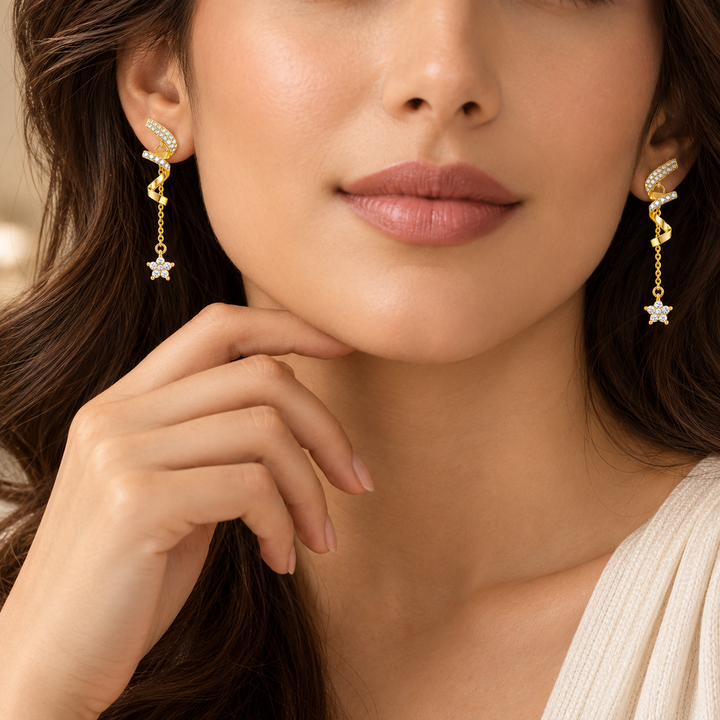 Twist Spiral Star Wind Earrings