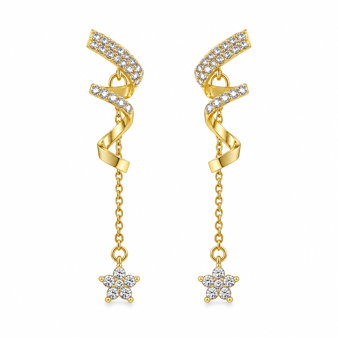 Twist Spiral Star Wind Earrings