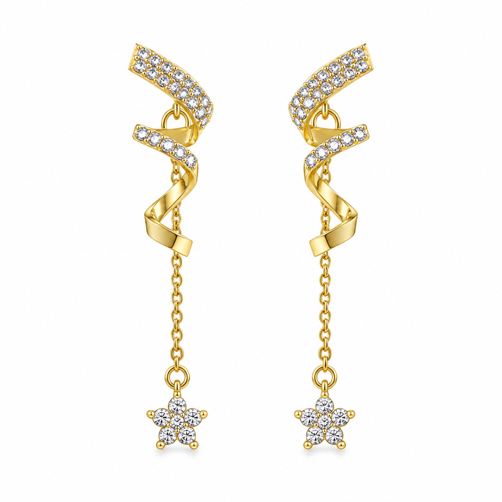 Twist Spiral Star Wind Earrings