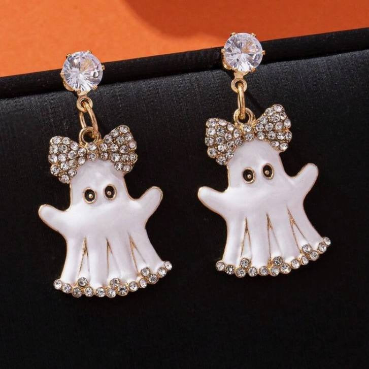Boo Bow Cute Ghost Earrings