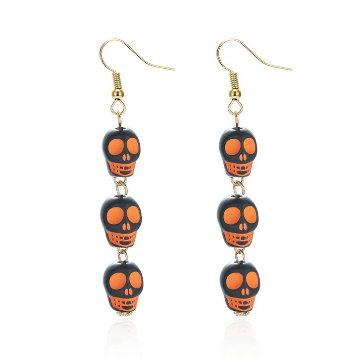 Pumpkin Skull Earrings