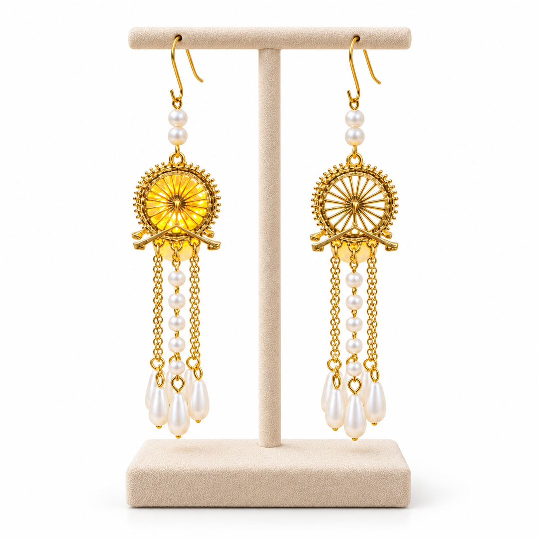 Diwali Sunburst Lantern Tassel Drop Earrings - Preorder · Ships 16th