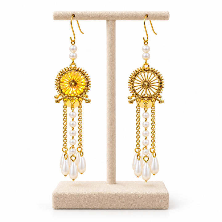Diwali Sunburst Lantern Tassel Drop Earrings - Preorder · Ships 16th