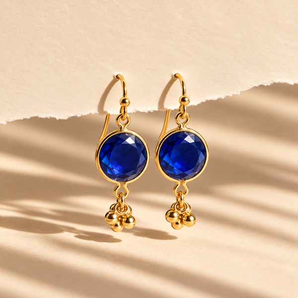 Raga Chime Gemstone Drop Earrings - Blue