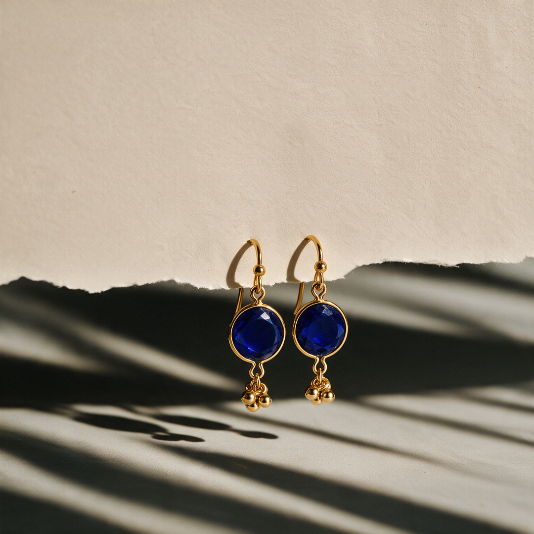 Raga Chime Gemstone Drop Earrings - Blue